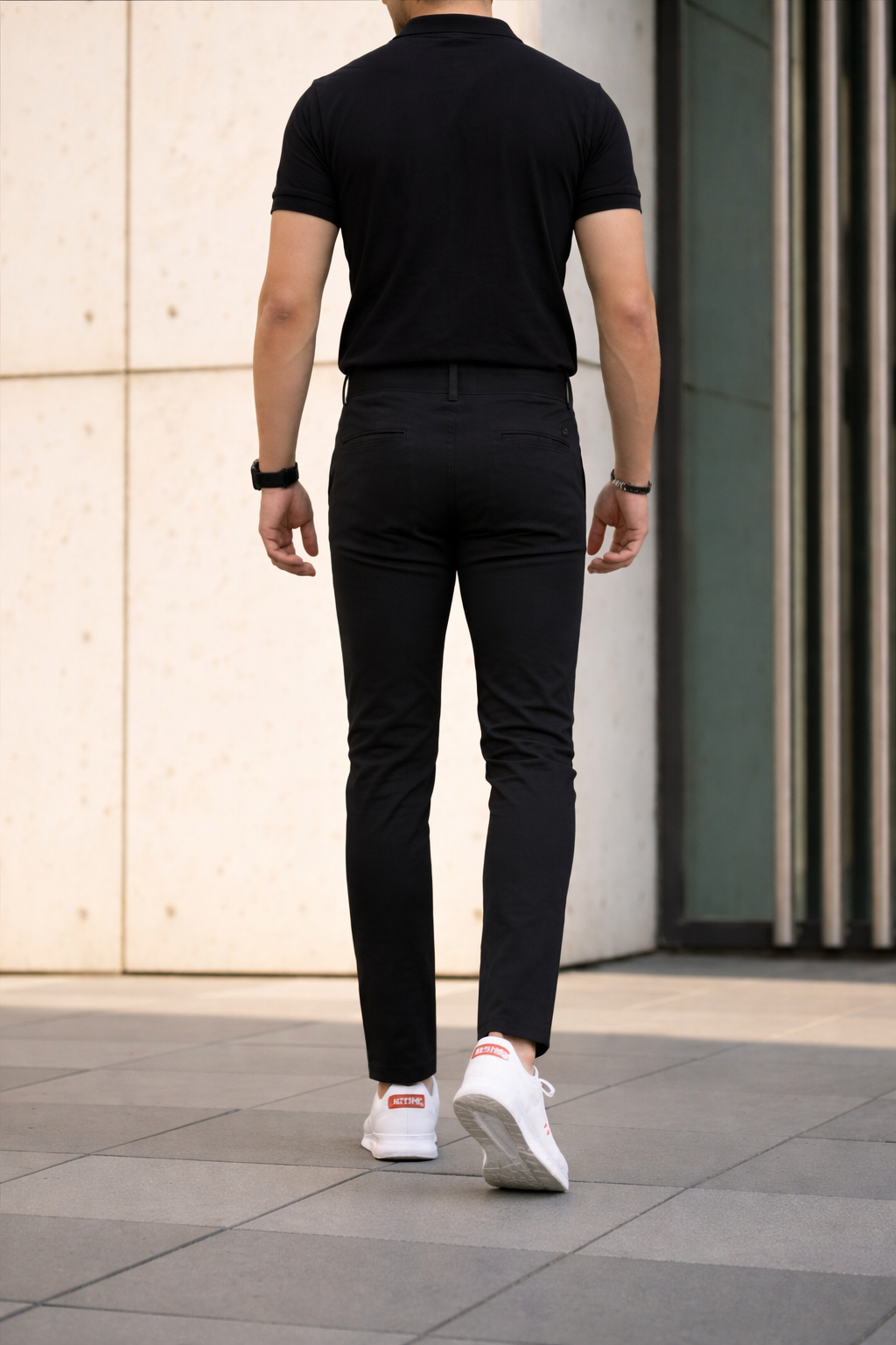 Men’s Premium Black Double Button Slim Fit Pants – Stylish Casual & Formal Wear