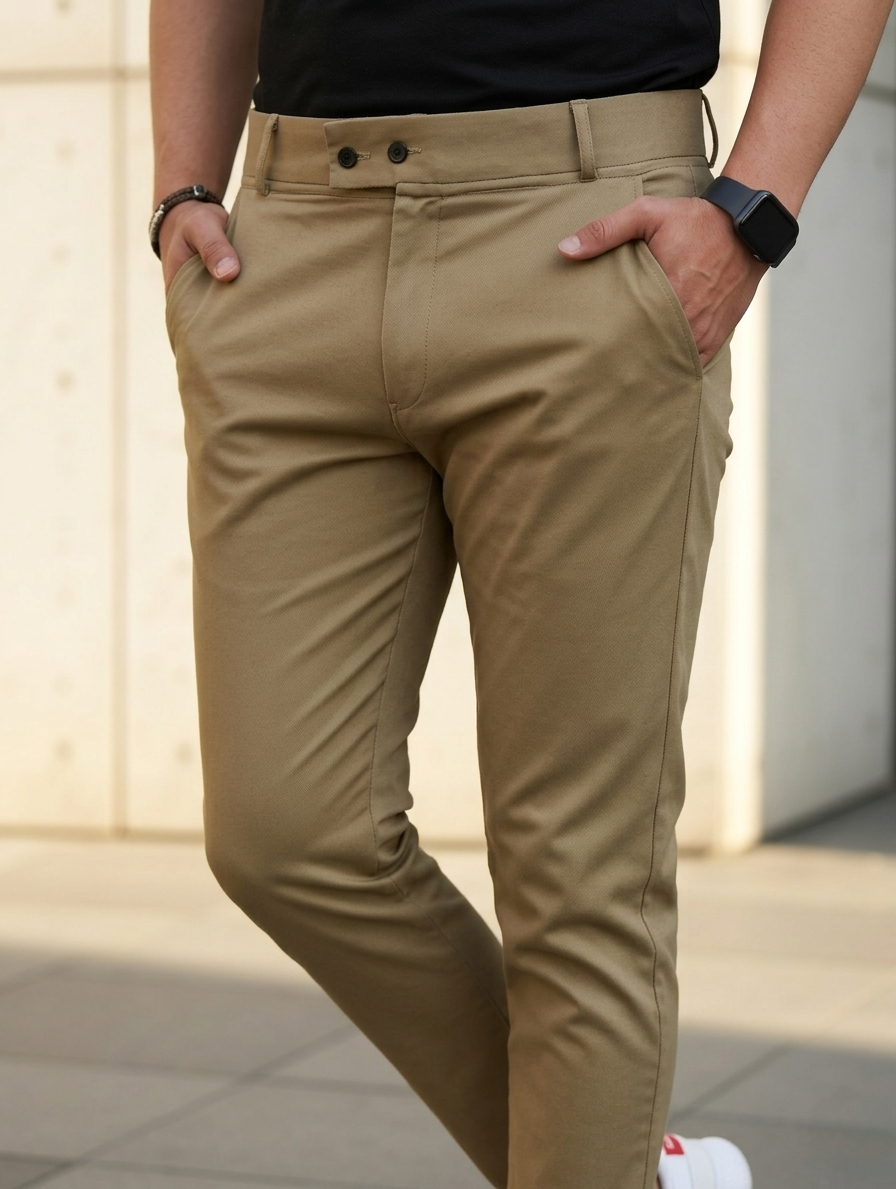 Men’s Stylish Double Button Slim Fit Pants