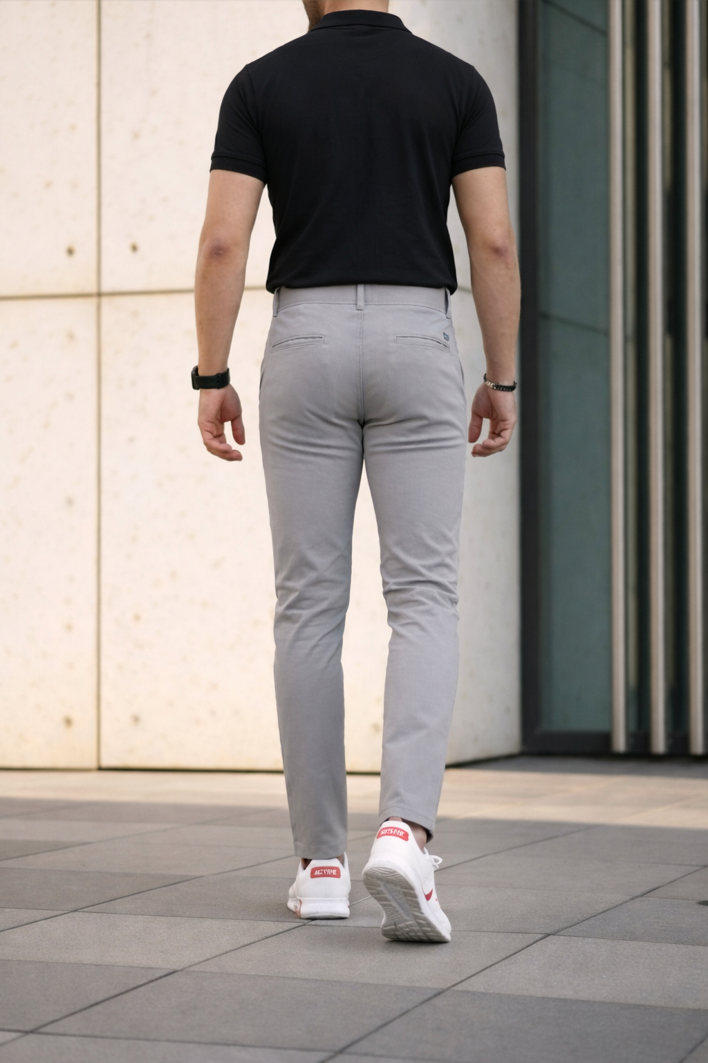 Men’s Premium Grey Double Button Slim Fit Pants – Stylish Casual & Formal Wear